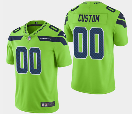 Men's Seattle Seahawks Customized Green Vapor Untouchable Limited Stitched NFL Jersey (Check description if you want Women or Youth size)